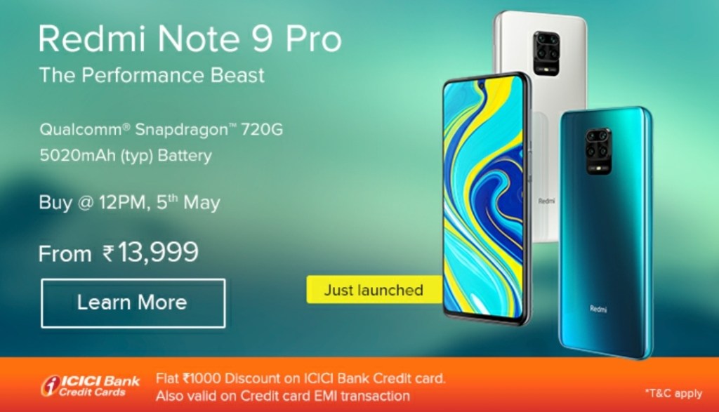 Redmi Note 9 Pro Offers - May 5 Sale