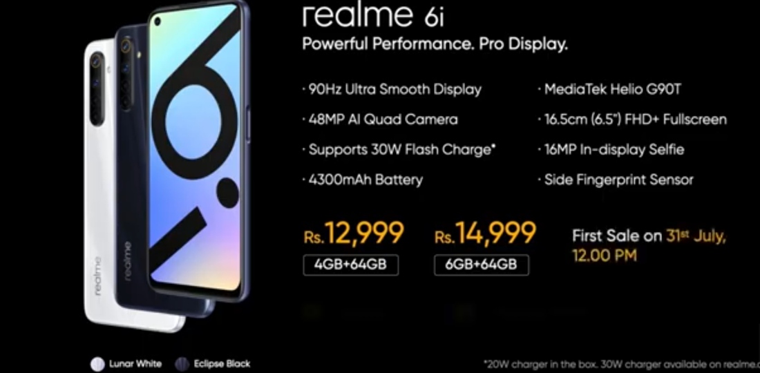 Realme 6i launched in India with Helio G90T starting ₹12,999